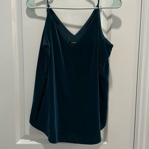 Deep green velvet tank from Express